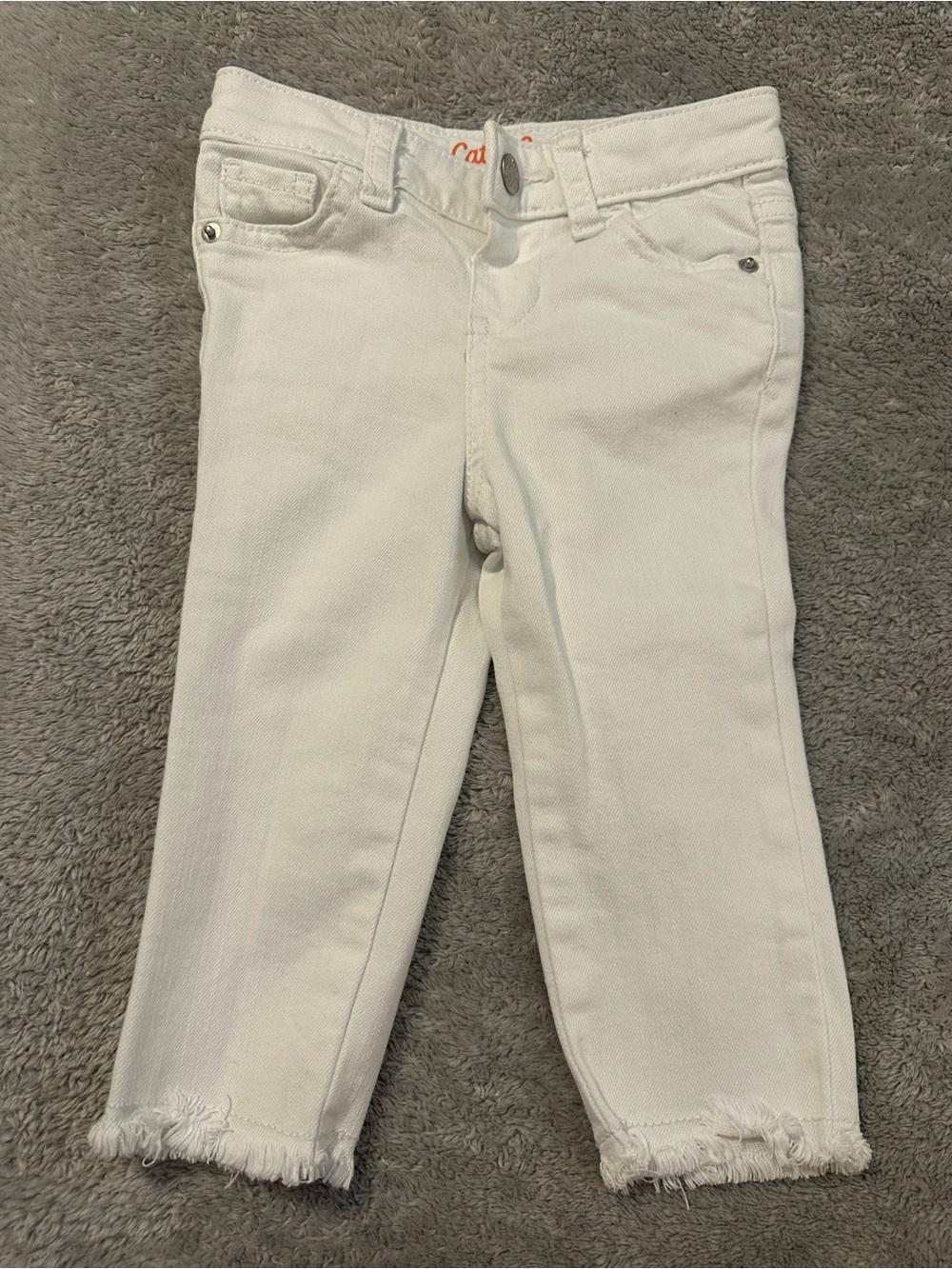 White Frayed Hem Jeans (Toddler Girls 18 month size)